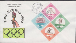 1960. PHILIPPINE ISLANDS. Fine FDC With Complete Set ROME OLYMPICS Cancelled First Day Of... (Michel 665-668) - JF539433 - Filippine