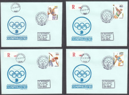 Bulgaria 1990 - Stamp Exhibition OLYMPHILEX'90, Mi-Nr. 3866A/69A, 4 FDC - FDC