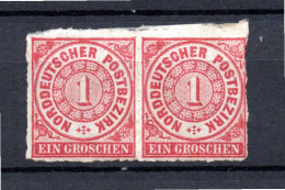 NDP 1868 Freimarke 4 Ziffern Luxus Waagerechtes Paar Ungebraucht - Postfris