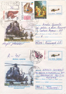 ERROR HELICOPTER 2 COVER STATIONERY COLOR ERROR 1996, ROMANIA - Plaatfouten En Curiosa