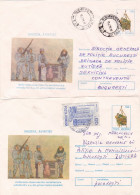 ERROR MILITARY UNIFORMS FROM WW1, 2 COVER STATIONERY COLOR ERROR 1996, ROMANIA - Abarten Und Kuriositäten