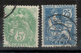 Crete - YV 5 & 9 Obliterés , Cote 6,50 Euros - Usati