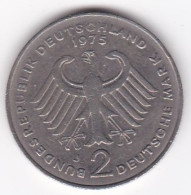 2 Deutsche Mark 1975 J HAMBOURG   , Konrad Adenauer, Cupronickel, KM# 124 - 2 Marcos