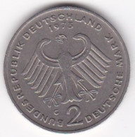 2 Deutsche Mark 1973 G  KARLSRUHE  , Konrad Adenauer, Cupronickel, KM# 124 - 2 Mark