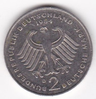 2 Deutsche Mark 1984 D MUNICH, Theodor Heuss , Cupronickel, KM# A127 - 2 Marcos