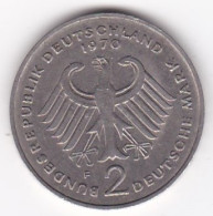 2 Deutsche Mark 1970  F STUTGART  , Theodor Heuss , Cupronickel, KM# A127 - 2 Marchi