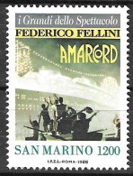 SAN MARINO - 1988 - FELLINI AMARCORD - LIRE 1200  - USATO (YVERT 1188 - MICHEL  1393 - SS 1235) - Gebraucht