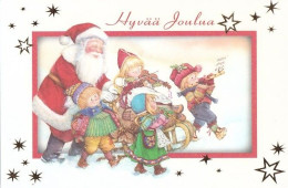 Santa Claus With Children Playing In Orchestra - Lisi Martin - AB Pictura - Double Card - Christmas Joy - Anniversaire
