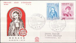 Europa CEPT 1975 Monaco FDC1 Y&T N°1003 à 1004 - Michel N°1167 à 1168 - 1975