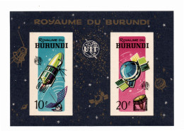 Burundi 1965 IMPERVED Sheet Space/ITU Stamps (Michel Block 7 B) MNH - Nuevos