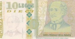 BANCONOTA ITALIA BANCA FEDERALE PADANIA 10 UNC (VS865 - [ 8] Ficticios & Especimenes