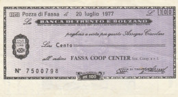 MINIASSEGNO B TRENTO BZ L.100 FASSA CIRC (VS575 - [10] Checks And Mini-checks