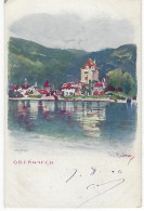 SUISSE - SCHWEIZ - OBERHOFEN -  Chromogravure Maurice REYMOND  ( 1904 ) - Oberhofen Am Thunersee