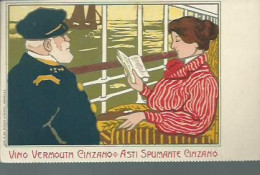 MEUNIER? Art Nouveau, Capitaine Et Jeune Femme Sur Un Bateau, Publicitaire Cinzano, Superbe - Meunier, G.