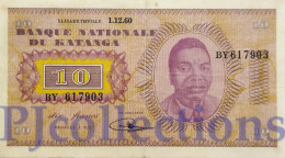 KATANGA 10 FRANCS 1960 PICK 5a VF - Other - Africa