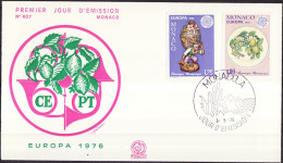 Europa CEPT 1976 Monaco FDC1 Y&T N°1062 à 1063 - Michel N°1230 à 1231 - 1976