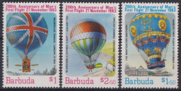 F-EX46996 BARBUDA MNH 1983 BALLOON 200th ANIV MANNED FIRST FLIGHT GLOBE.  - Andere (Lucht)