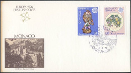 Europa CEPT 1976 Monaco FDC5 Y&T N°1062 à 1063 - Michel N°1230 à 1231 - 1976