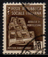 1944 Repubblica Sociale: Monumenti Distrutti - 2ª Emis. 10 Cent. - Usados