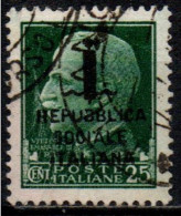 1944 Repubblica Sociale: "imperiale" Soprastampata 25 Cent. Usato - Gebraucht