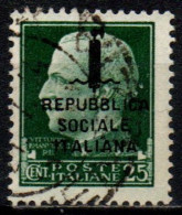 1944 Repubblica Sociale: "imperiale" Soprastampata 25 Cent. Usato - Usados