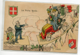 ILLUSTRATEUR NORWINS La Fleche Royale Automobile Rouge Dévalant St Gothard Italie France Politique   D13 2021 - Norwins