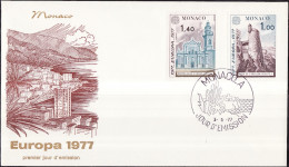 Europa CEPT 1977 Monaco FDC2 Y&T N°1101 à 1102 - Michel N°1273 à 1274 - 1977