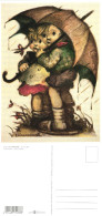 ILLUSTRATION, M.I. HUMMEL, STORMY WEATHER, NR. 62.1288, CHILDREN, UMBRELLA, SIGNED, POSTCARD - Hummel