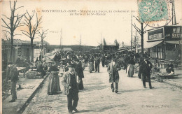 Montreuil Sous Bois * 1905 * Marché Aux Puces , Au Croisement Des Rues De Paris Et De St Mandé * Brocante * Restaurant - Montreuil