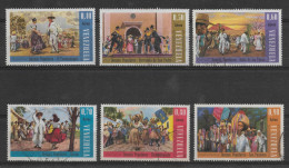 VENEZUELA 1966 TRADITIONAL DANCES REGIONAL COSTUMES SET OF 6 USED MI 1653/8 SC 879/84 - Venezuela