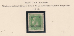 NEW ZEALAND  - 1915 War Tax 1/2d Hinged Mint - Unused Stamps