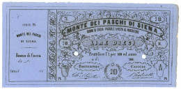 10 LIRE BUONO DI CASSA MONTE DEI PASCHI DI SIENA 186_ QFDS - Autres & Non Classés