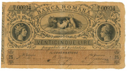 25 LIRE BANCA ROMANA REGNO D'ITALIA 01/03/1883 BB+ - Sonstige & Ohne Zuordnung