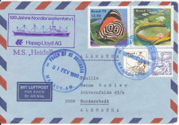 Brazil Air Mail Cover 100 Jahre Nordbrasilienfahrt Hapag-Lloyd AG M.S. Heidelberg Sent To Germany 1-2-1980 - Luchtpost