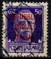 1944 Repubblica Sociale: "imperiale" Soprastampata 50 Cent. Usato - Usati