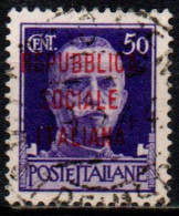 1944 Repubblica Sociale: "imperiale" Soprastampata 50 Cent. Usato - Used