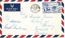 Australian Antarctic Territory Air Mail Cover Sent To Denmark Melbourne 21-4-1957 MAP On The Stamp - Covers & Documents