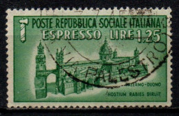 1944 Repubblica Sociale: Monumenti Distrutti - Espresso Lire 1,25 Usato - Posta Espresso