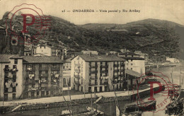 VIZCAYA. ONDARROA. VISTA PARCIAL Y RIO ARTIBAY. EDIC. HOTEL DE LA BAHIA. - Vizcaya (Bilbao)