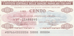 MINIASSEGNO IST.CENTR. BP ITALIANE 100 L. ASS IND LOMBARDA (A632---FDS - [10] Assegni E Miniassegni