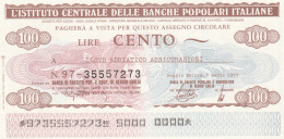 MINIASSEGNO IST.CENTR. BP ITALIANE 100 L. LLOYD (A620---FDS - [10] Assegni E Miniassegni