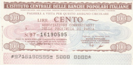 MINIASSEGNO IST.CENTR. BP ITALIANE 100 L. ASS COMM PAVIA (A610---FDS - [10] Assegni E Miniassegni