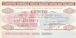 MINIASSEGNO IST.CENTR. BP ITALIANE 100 L. GENERALI -LA SPEZIA (A595---FDS - [10] Assegni E Miniassegni