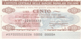 MINIASSEGNO IST.CENTR. BP ITALIANE 100 L. ASS FARMACIA PA (A548---FDS - [10] Assegni E Miniassegni