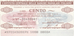 MINIASSEGNO IST.CENTR. BP ITALIANE 100 L. INTERCONTINENTALE ASSIC (A552---FDS - [10] Assegni E Miniassegni