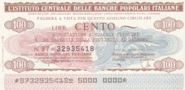 MINIASSEGNO IST.CENTR. BP ITALIANE 100 L. ASS FARMACIA PA (A546---FDS - [10] Checks And Mini-checks