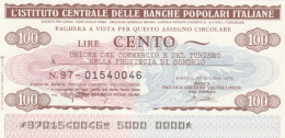 MINIASSEGNO IST.CENTR. BP ITALIANE 100 L. UN COMM SO (A540---FDS - [10] Assegni E Miniassegni