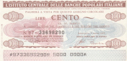 MINIASSEGNO IST.CENTR. BP ITALIANE 100 L. AS.CO.SANNIO (A527---FDS - [10] Checks And Mini-checks