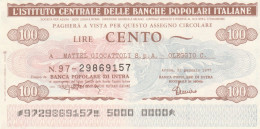 MINIASSEGNO IST.CENTR. BP ITALIANE 100 L. MATTEL (A523---FDS - [10] Checks And Mini-checks