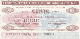 MINIASSEGNO IST.CENTR. BP ITALIANE 100 L. CEAP CONAD PS (A516---FDS - [10] Cheques Y Mini-cheques